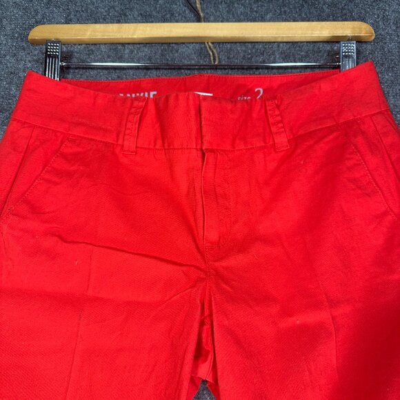 J Crew Frankie Shorts Womens 2 Flat Front Red Cotton Stretch Pockets Belt Loops - Picture 3 of 8